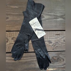 Vintage Winkelman's Long Black Leather Women's Gloves